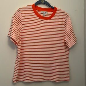 COS orange and white striped short-sleeved t-shirt size Small